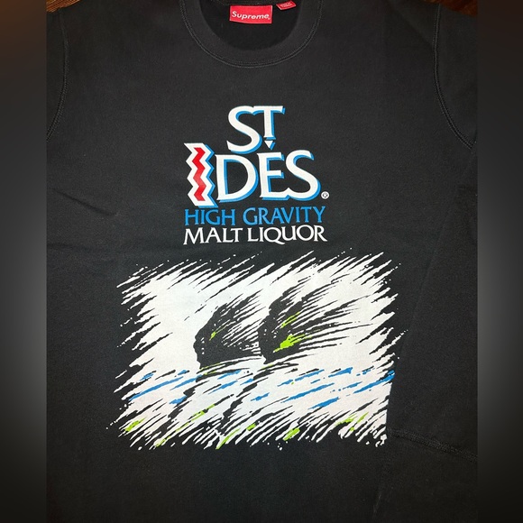 NWOT S/S 2016 SUPREME x ST. IDES CREWNECK MENS MEDIUM BLACK NO FLAWS - Picture 6 of 16
